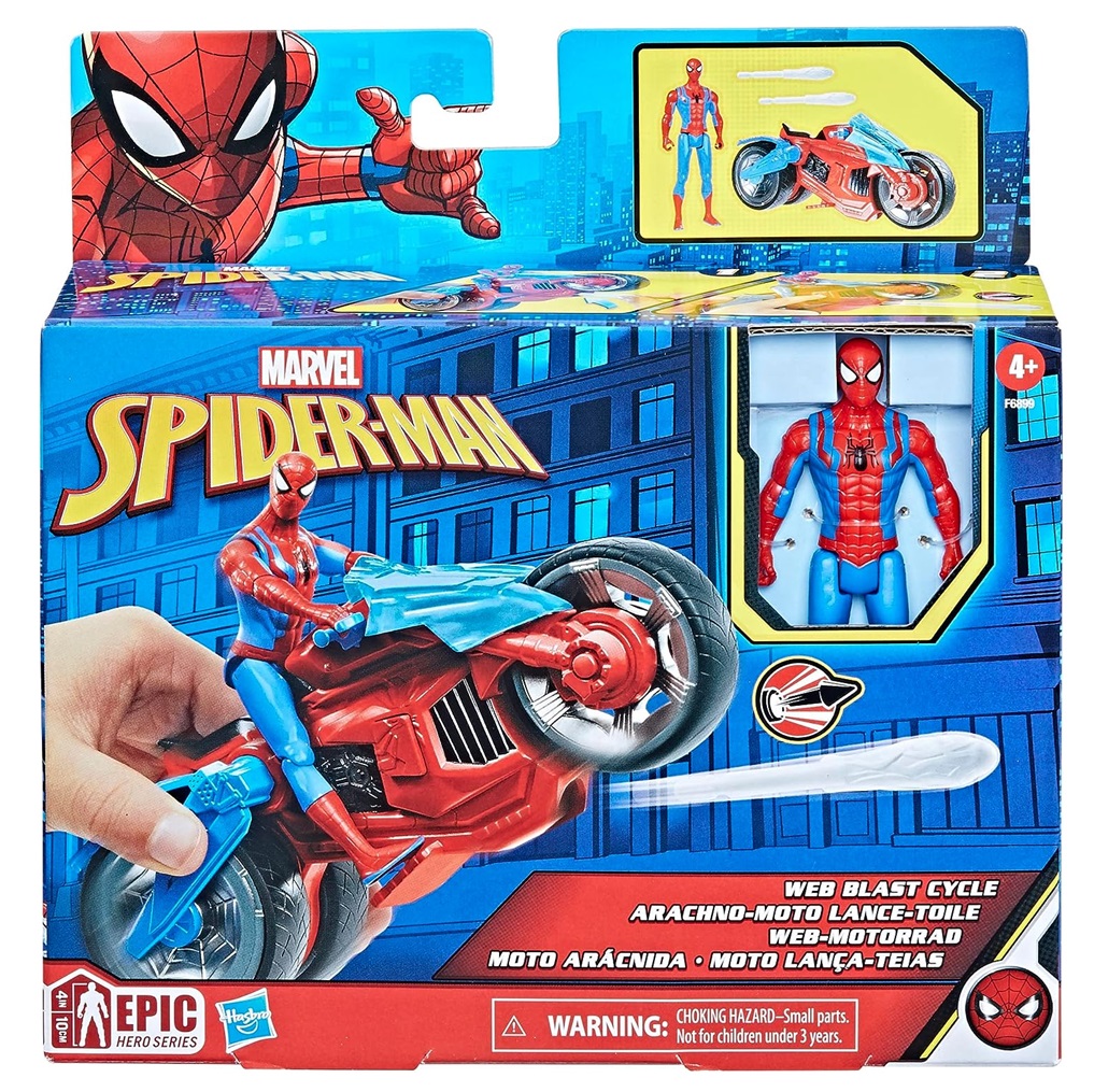 Spiderman moto con personaggio 10 cm
