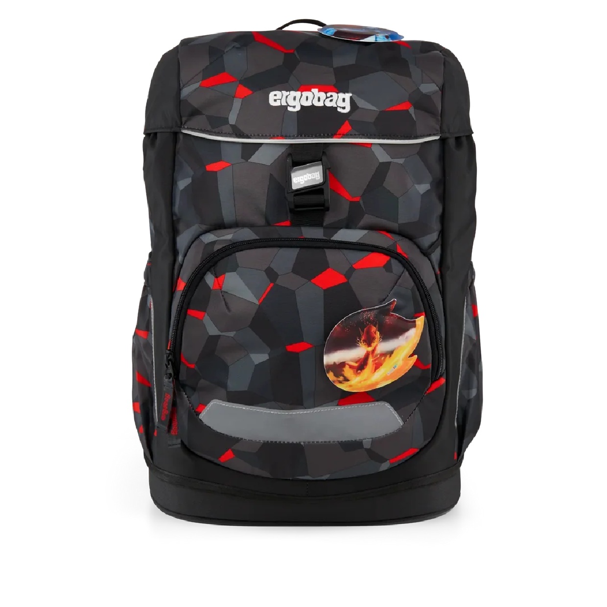Ergobag Flex Zaino Scuola Ergonomico Grigio Rosso 23 Litri colore TaekBeardo