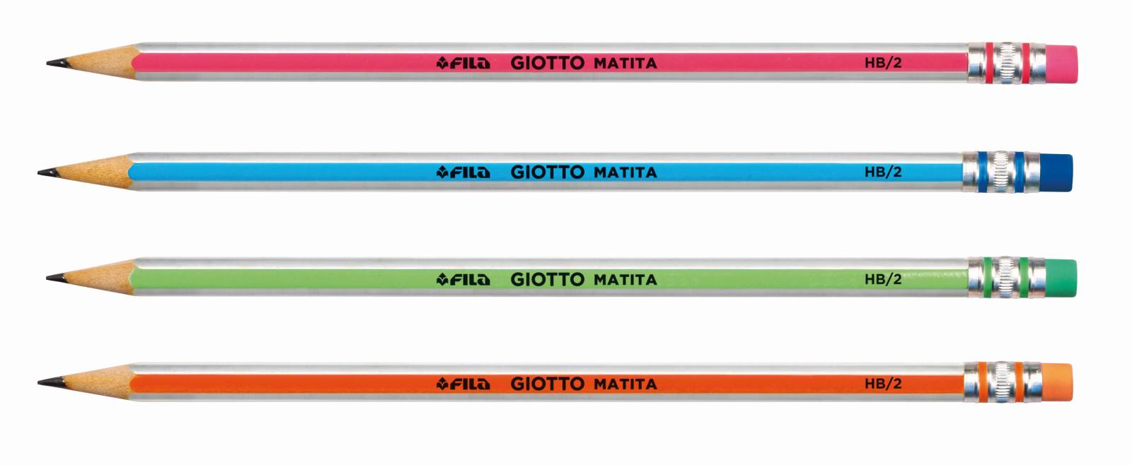 Giotto matita HB2 con gomma. Colori assortiti