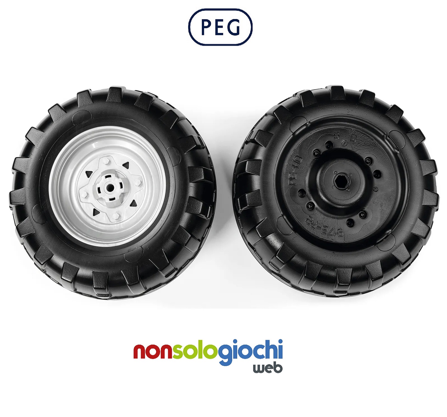 Polaris Outlaw 2 pezzi ruota anteriore - Coppia Ruote Originali Peg Perego - immagine 2