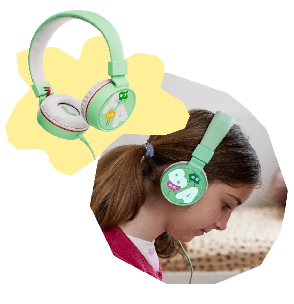 Faba raccontastorie Cuffie TumTum Green – Cuffie con Cavo Removibile per Bambini - immagine 2