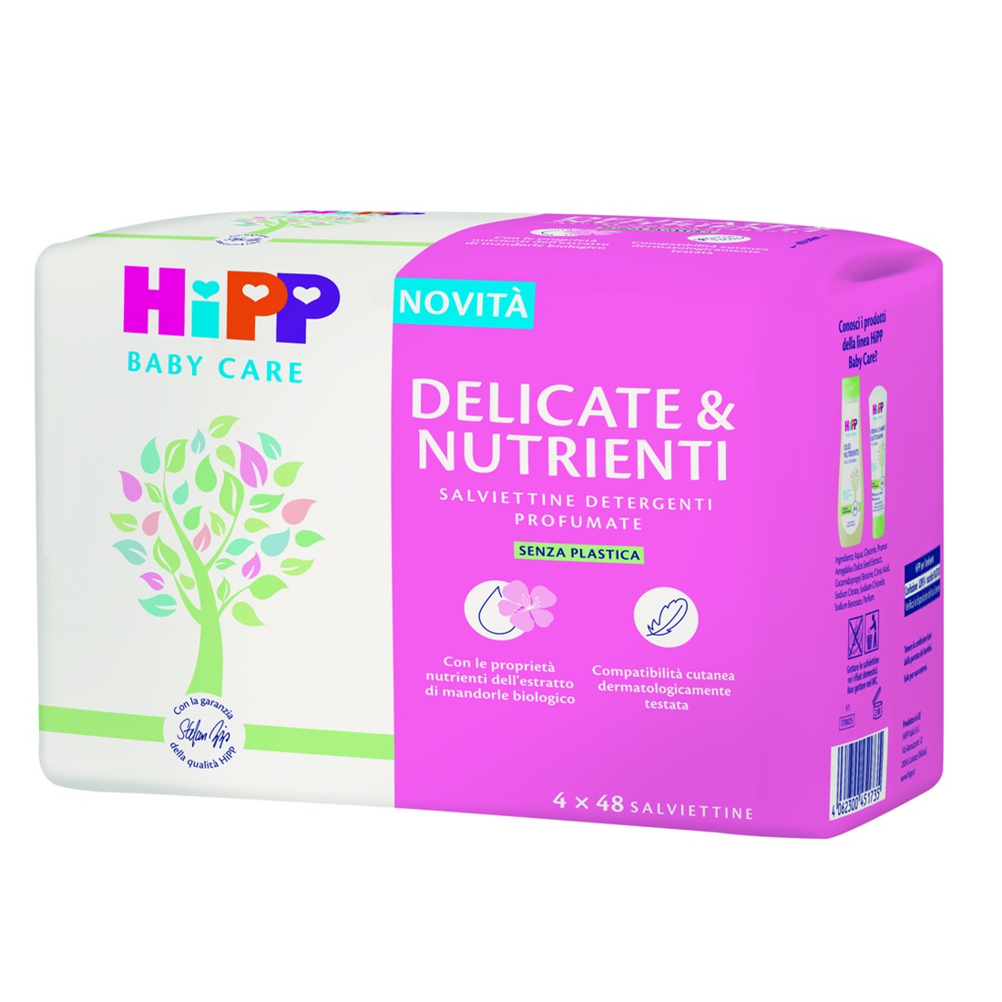 Hipp baby salviettine multipack 4x48 quadripack