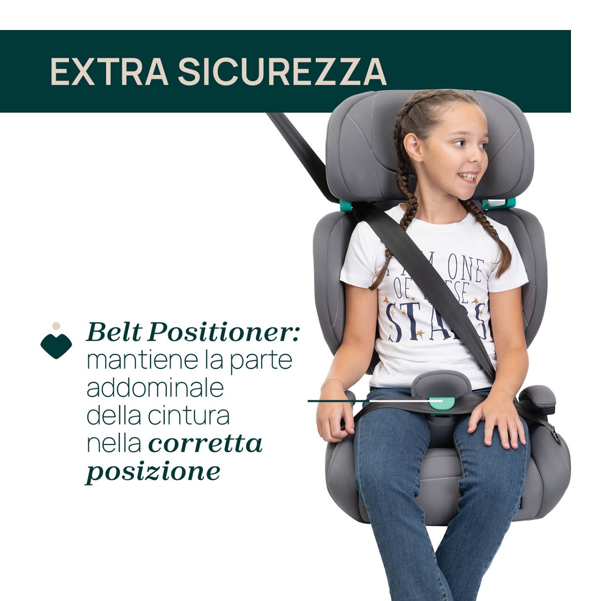 Seggiolino Auto Rialzo con Schienale Quizy Lite i-Size 100-150 cm colore Stone Grigio - Chicco - immagine 5