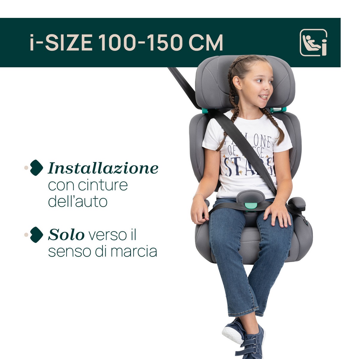 Seggiolino Auto Rialzo con Schienale Quizy Lite i-Size 100-150 cm colore black nero - Chicco - immagine 6