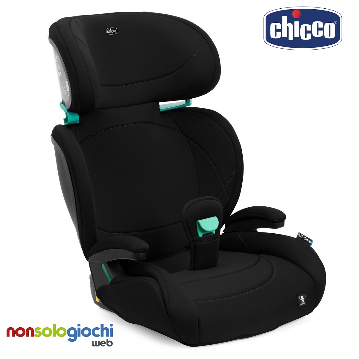 Seggiolino Auto Rialzo con Schienale Quizy Lite i-Size 100-150 cm colore black nero - Chicco