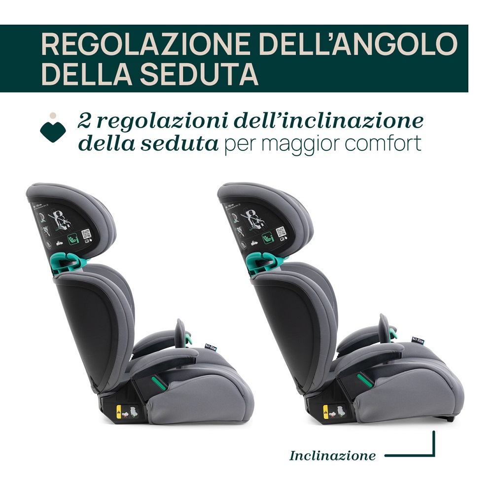 Seggiolino Auto Rialzo con Schienale Quizy Lite i-Size 100-150 cm colore Stone Grigio - Chicco - immagine 2