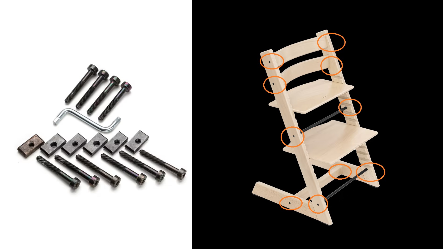 Stokke Tripp Trapp Set Ferramenta Viti Originale – Ricambio Completo – compatibile con tutte le sedie - immagine 3