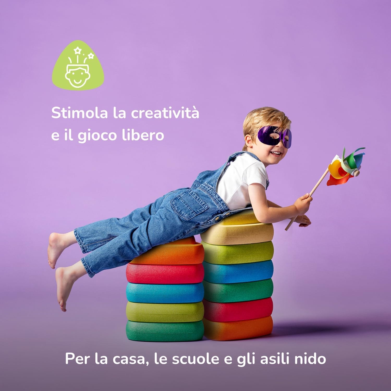 Nattou Blocky – Set di 6 blocchi impilabili per equilibrio e motricità - immagine 6