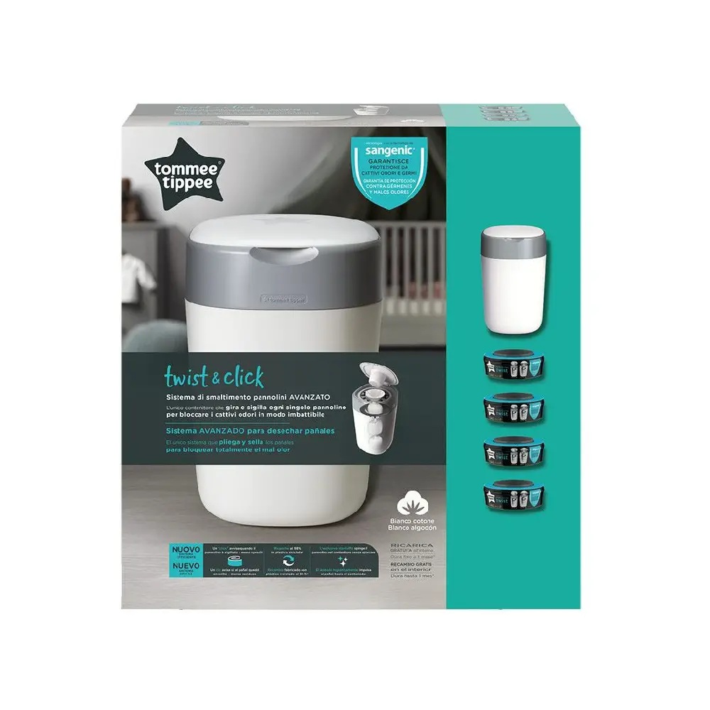 Tommee Tippee Sangenic Twist & Click Special Kit – Mangiapannolini con 4 Ricariche - immagine 3