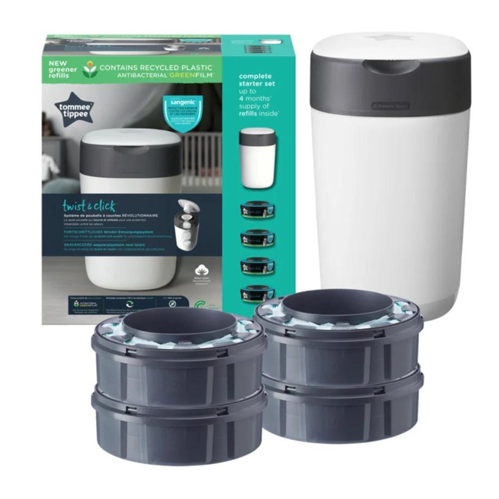 Tommee Tippee Sangenic Twist & Click Special Kit – Mangiapannolini con 4 Ricariche