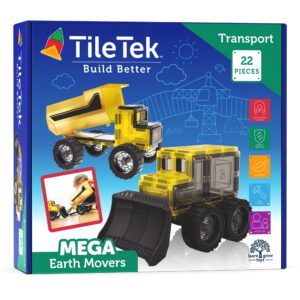 TileTek Mega Earth Mover - Mezzi da cantiere magnetici 22 pezzi