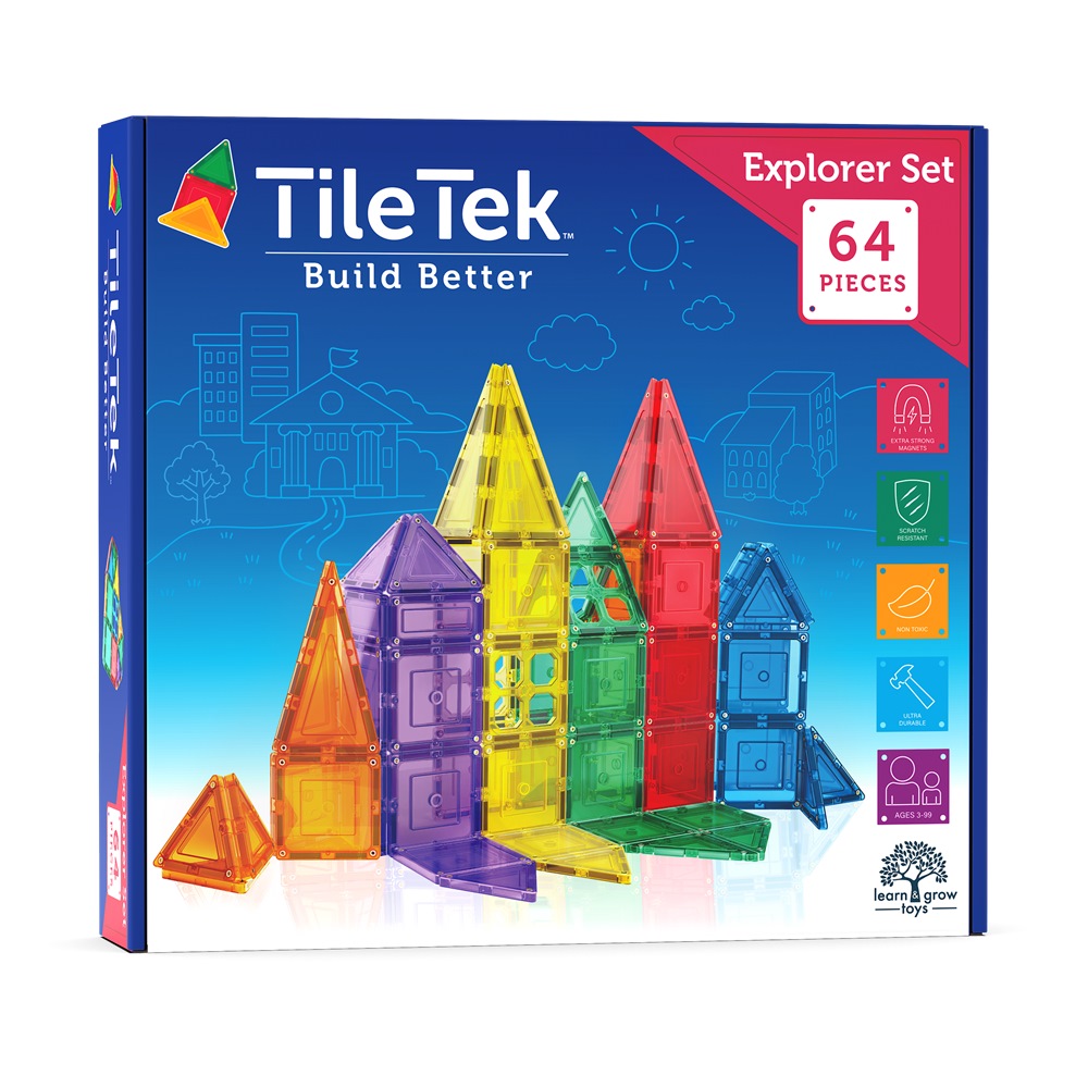 TileTek Explorer Set da Costruzioni magnetiche 64 pezzi