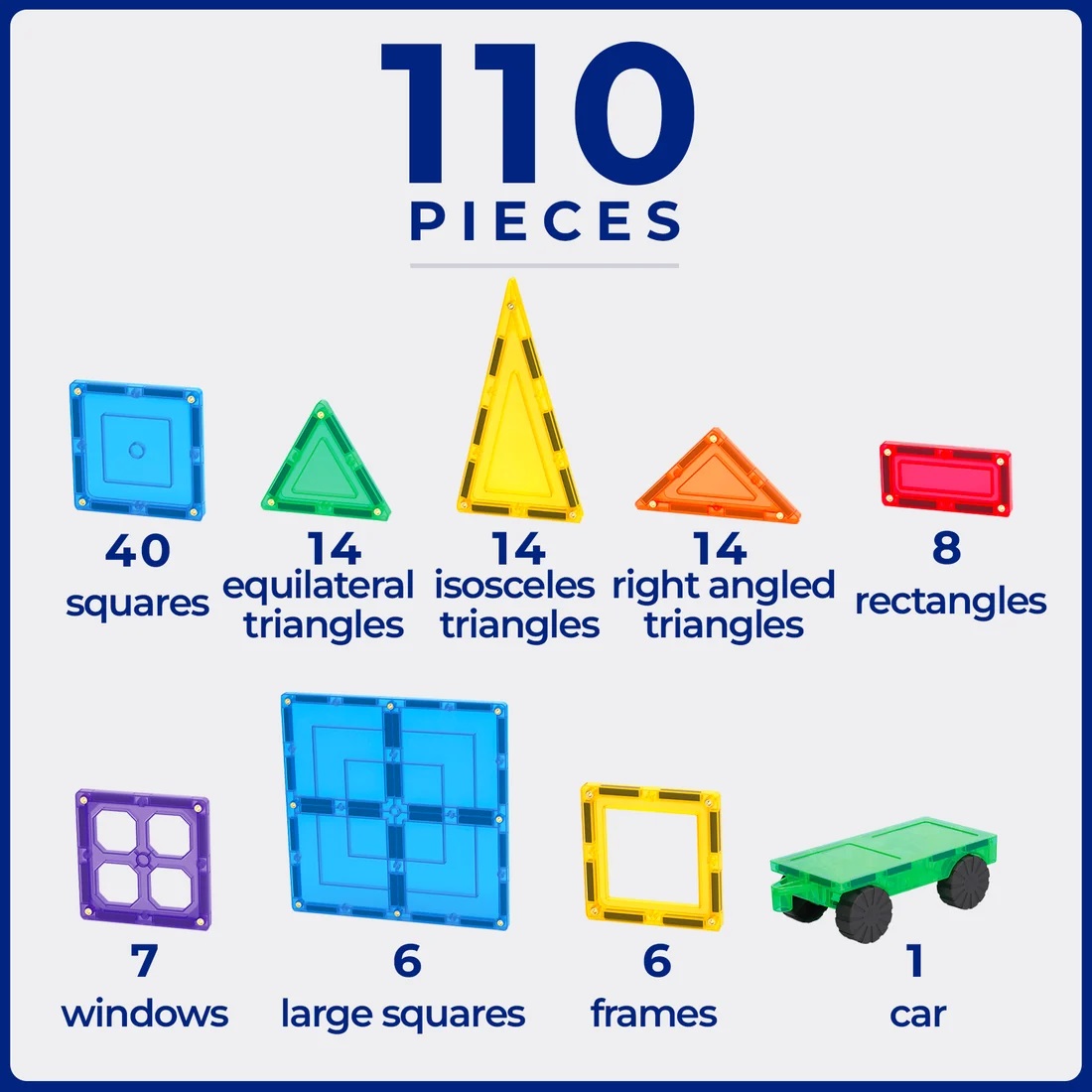 TileTek Builders Set  Costruzioni magnetiche 110 pezzi - immagine 3